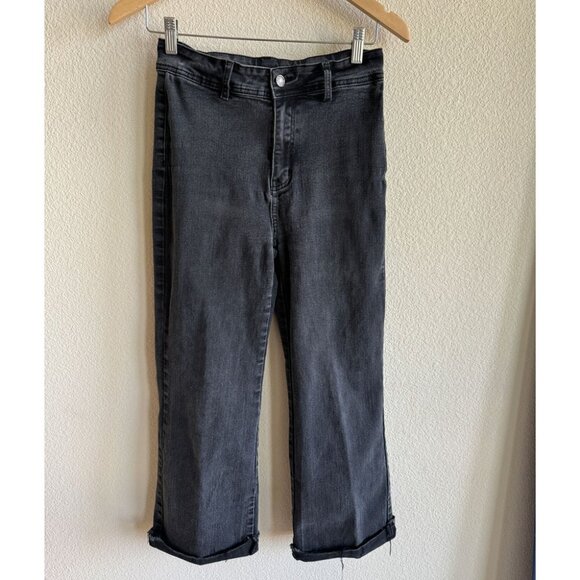 Denim - High Rise Stretch Straight Leg Cropped Jeans
